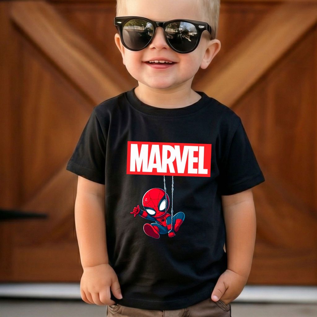 Camiseta Infantil Menino Desenho Homem Aranha Algodão Premium Blusa Criança e Adulto Confortável