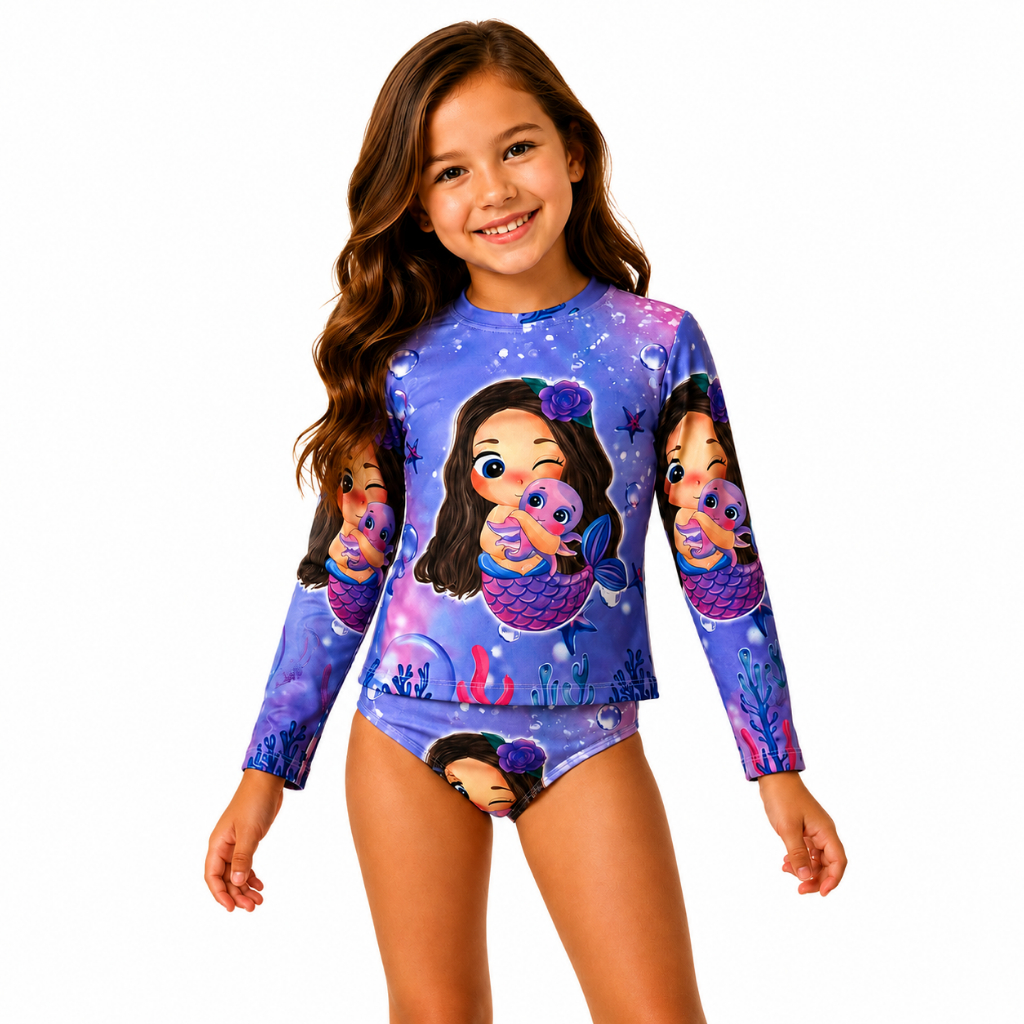 Conjunto Feminino Praia Piscina Blusa Uv50+ Proteção Solar ( Camisa + Bíquini )