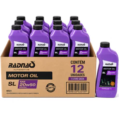 Kit 12L Óleo De Motor Mineral Radnaq 20W50 API SL 1 Litro
