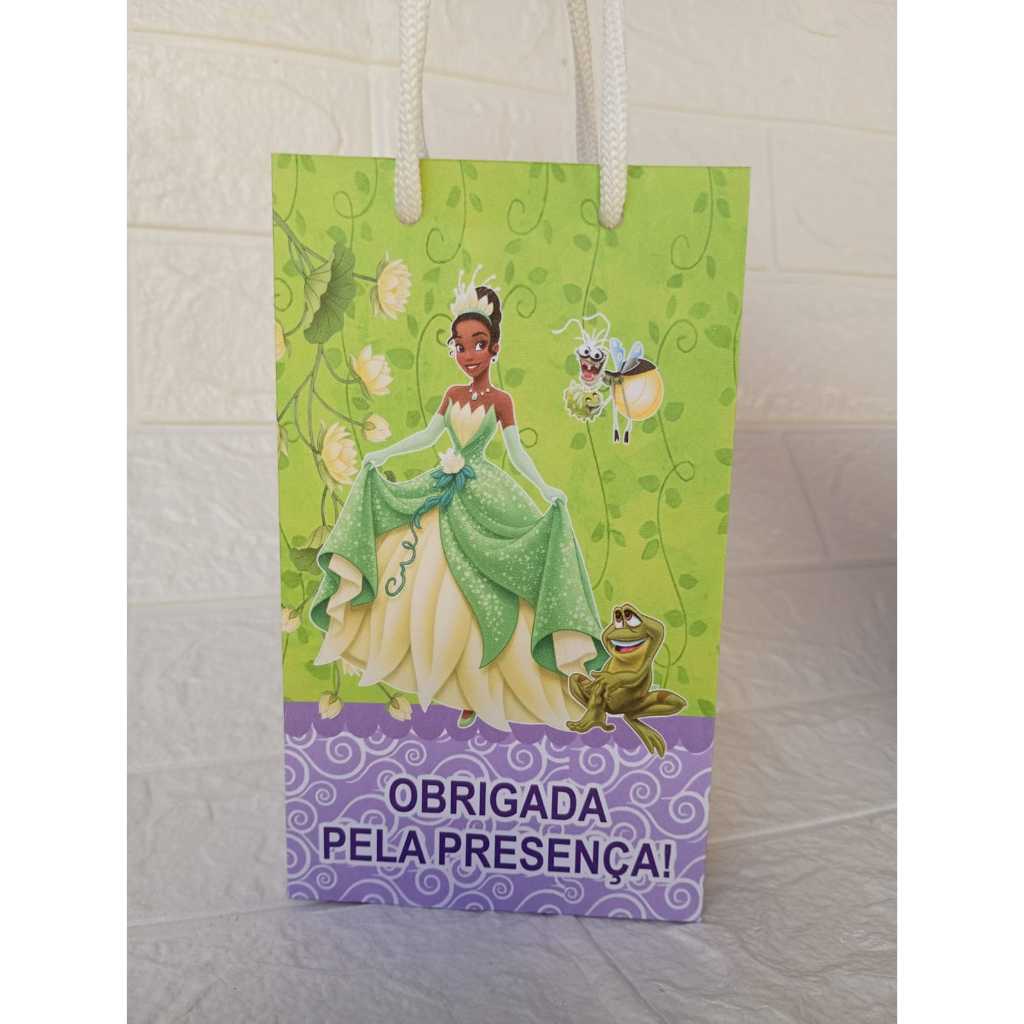 Sacolinha Surpresa Personalizada Princesa Tiana e o Sapo Lembrancinha de Aniversário Festa Infantil - Envio Imediato