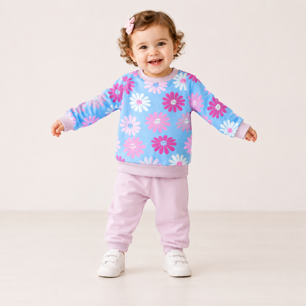 Conjunto moleton infantil peluciado quentinho menina