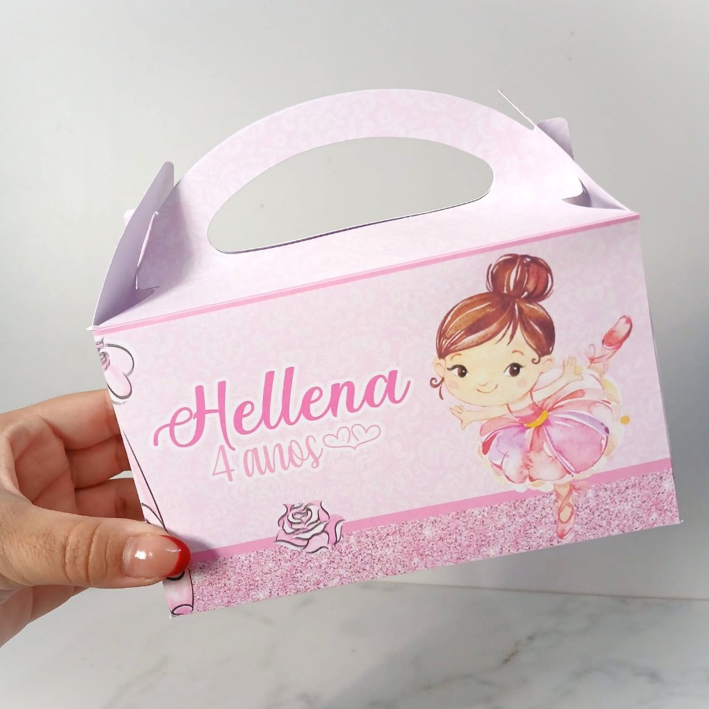 Maletinha Bailarina Personalizado PEGUE E MONTE Lancheira - Lembrancinha de Aniversário