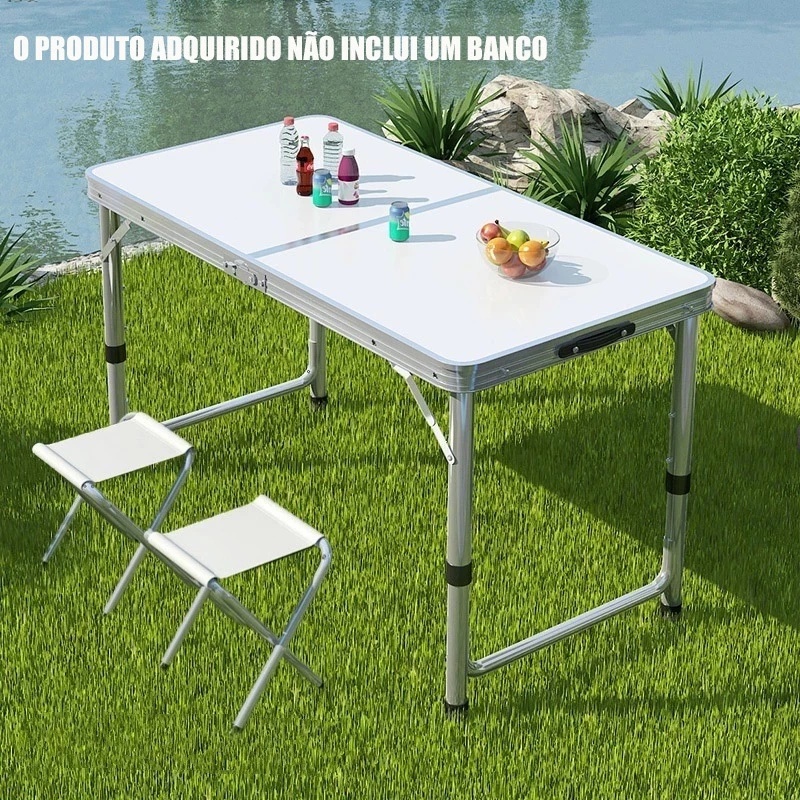 Mesa Dobrável Reforçada Maleta Portatil Camping Praia 1,80m
