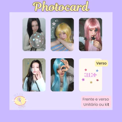 Photocard Fanmade Illit - Blowing Stars | K-pop | Papel Fotográfico Laminado | Unidade ou Set