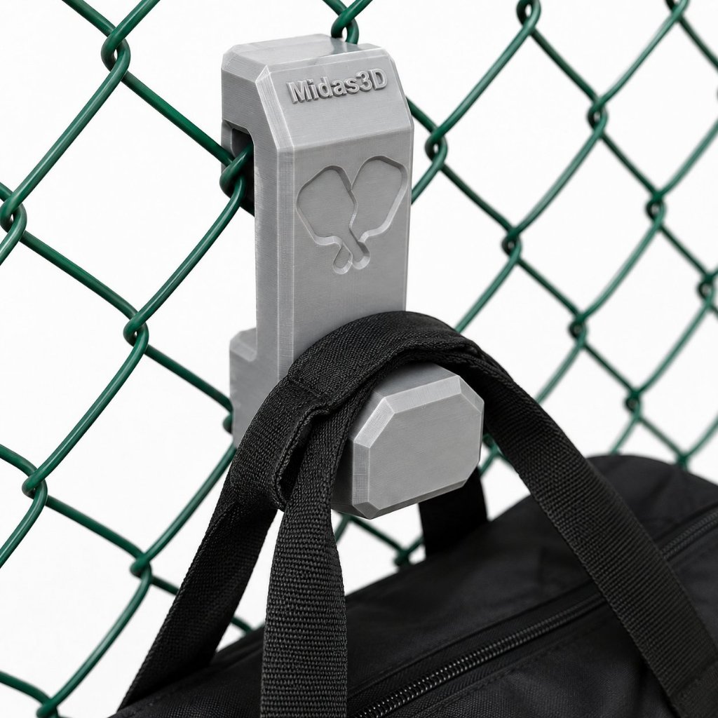 Gancho Suporte Porta Mochila para Alambrado Beach Tennis Padel Tênis
