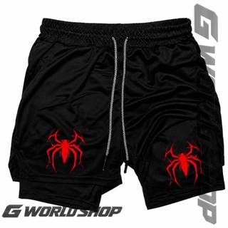 Short Masculino Bermuda Compressão Estampado Aranha Spider Para Corrida Treino Academia Ciclismo Leve e Confortável