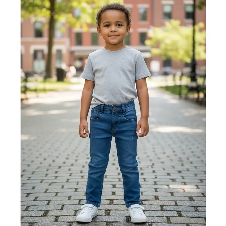 Calça Jeans Infantil Menino 1 á 15 anos Com Regulagem