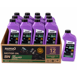 Kit 12L Óleo De Motor 10W40 API SN Sintético Radnaq 1 Litro