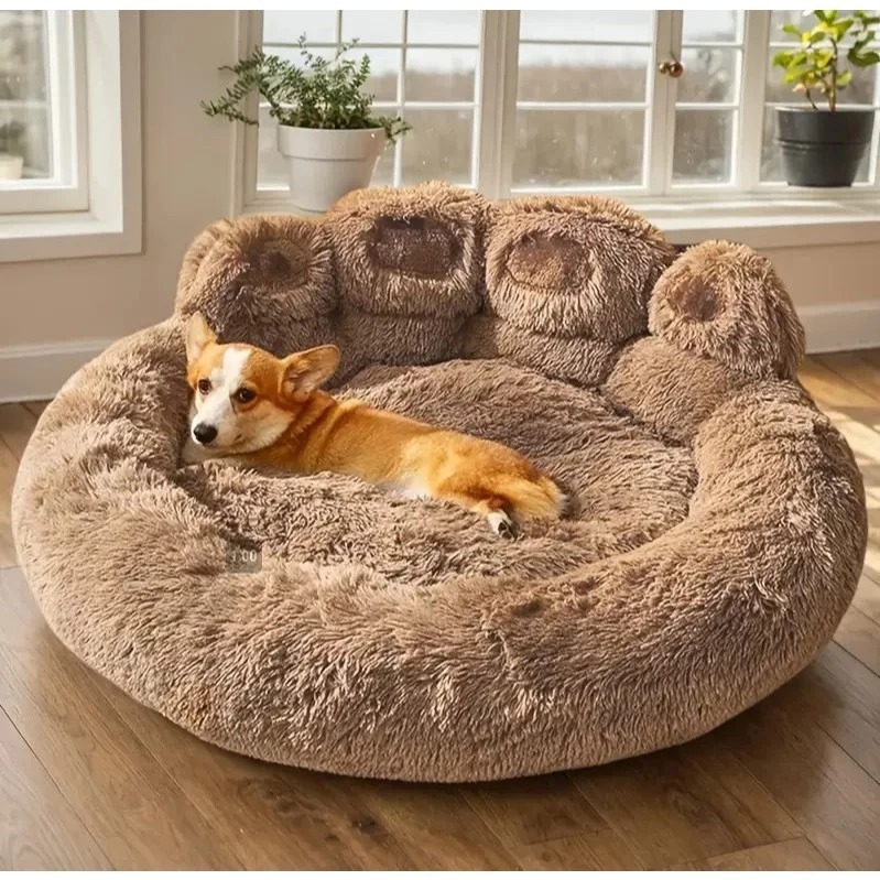 Cama Pet Nuvem Pelucia Para Cachorro Gato Super Macia Fofinha Pata De Urso Avelã