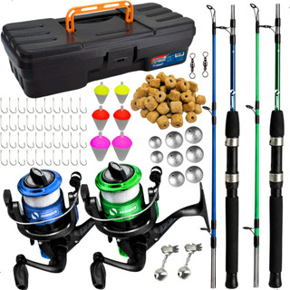 Kit De Pesca Completo 2 Varas 1,20m 10kg 2 Molinete + Itens