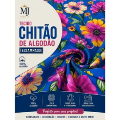 Tecido Chitão de Algodão 1 Metro | 100% Algodão | 1,40m de Largura | Estampas Florais