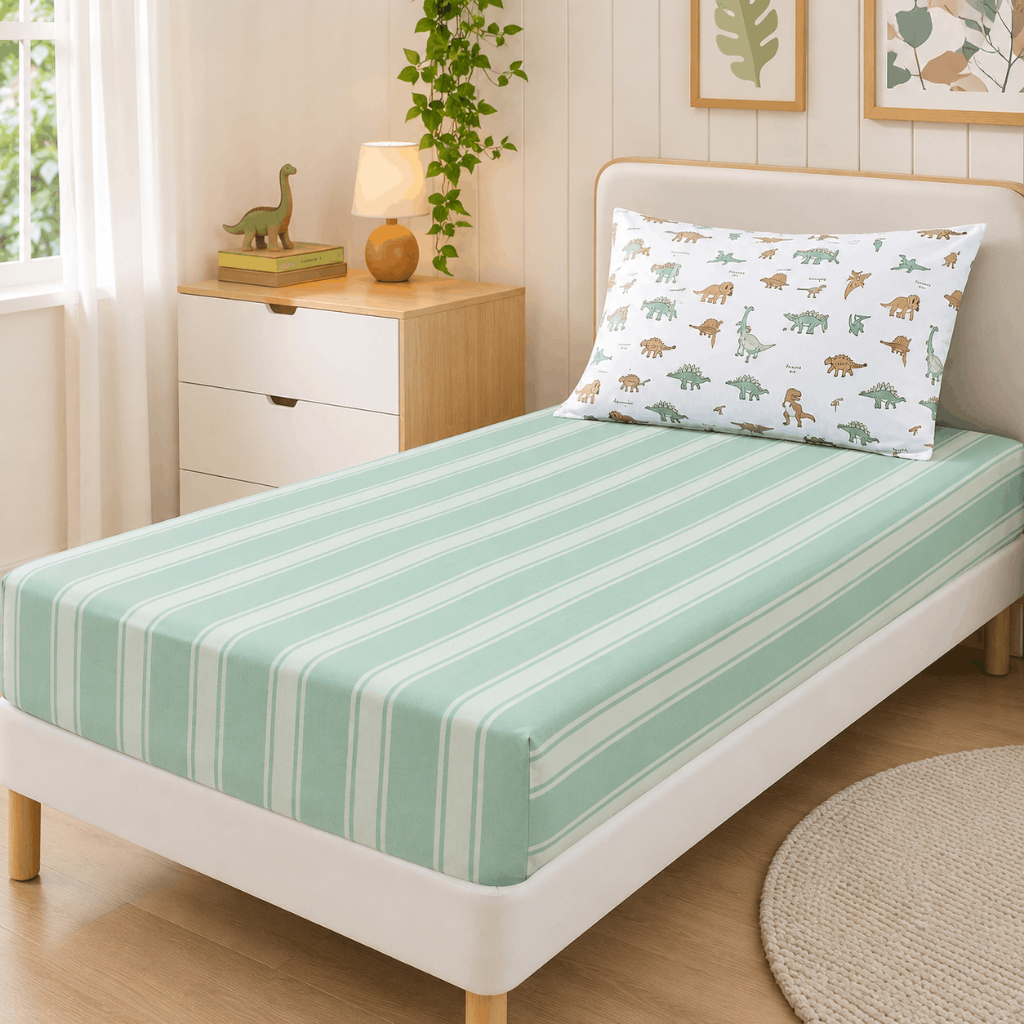Jogo Cama Solteiro Kids 2 Peças 200 Fios Percal Estampado Infantil Lençol Com El