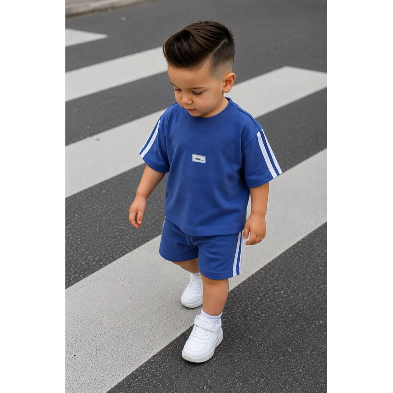 Conjunto PREMIUM ENCORPADO-gramatura 255 masculino Menino Estiloso Infantil |CONJUNTO azul Adid