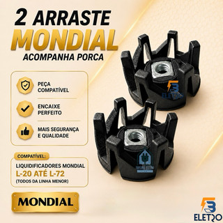 Arraste do Copo 2 Peças Liquidificador Ultra L-25 e Mondial L-20 / L-28 L-34 L-35 ( Dinâmico e Power )