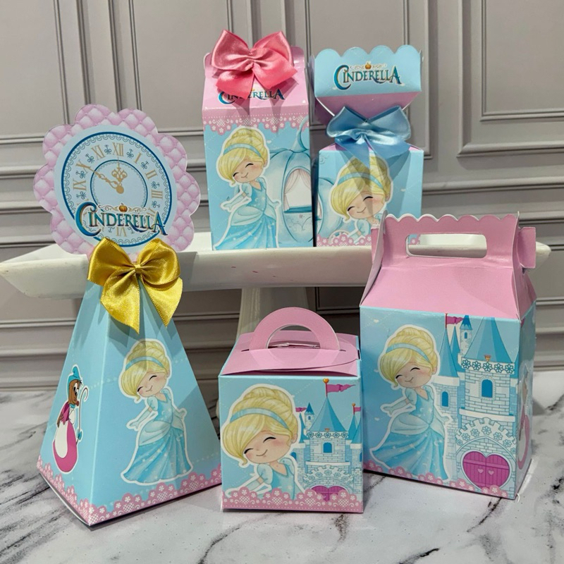Kit Caixas Personalizadas Cinderela Baby/ festa/ aniversário/ mimo/ personalizados/ papelaria/lembrancinhas
