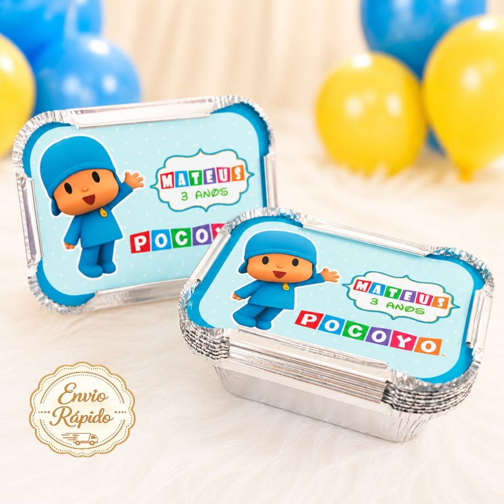 Marmitinha Personalizada Pocoyo | Lembrancinha de Aniversário Infantil | Marmita Festa Pocoyo | Caixa Personalizada