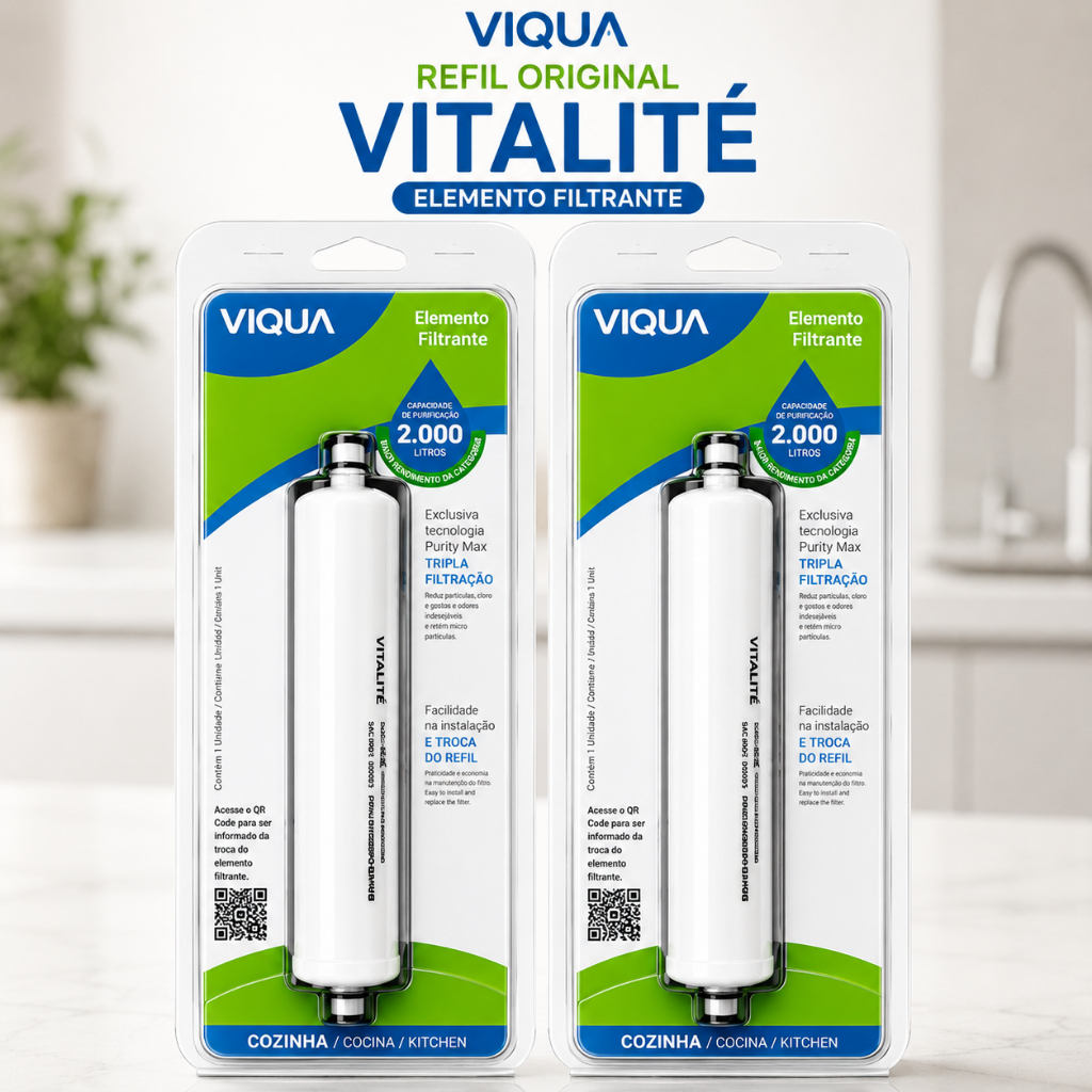 Elemento Filtrante Universal Refil de Reposição Vitalité Refil de Filtro Viqua Refil de 2000 Litros