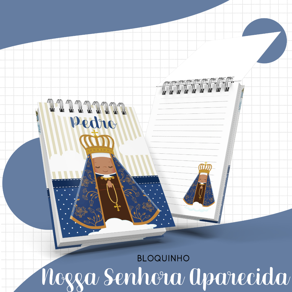 Bloquinho Personalizado Nossa Senhora Aparecida | Bloco de Anotações Católico | Lembrancinha Religiosa | Presente Católi