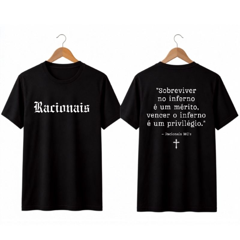 Camiseta MCS"RACIONAIS Camisa Streetwear Premium Blusa 100%Algodão Lançamento Roupa De envio Rápido Confortavel
