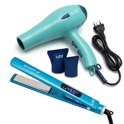 Kit Exclusivo Lizz Pro com Secador Fashion Verde 2200W + Prancha Empire Titanium 450°F (Ideal Progressiva)