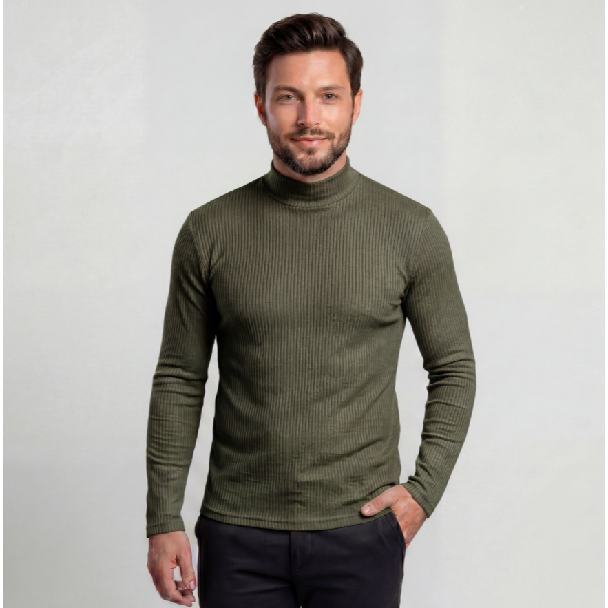Blusa Cacharrel Masculina Canelada Malha Confortável Estilo