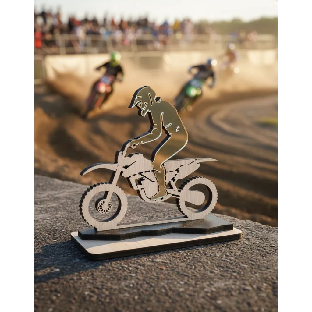 Troféu em mdf Eventos de Moto Motocross Kit 2 Unidades 1468