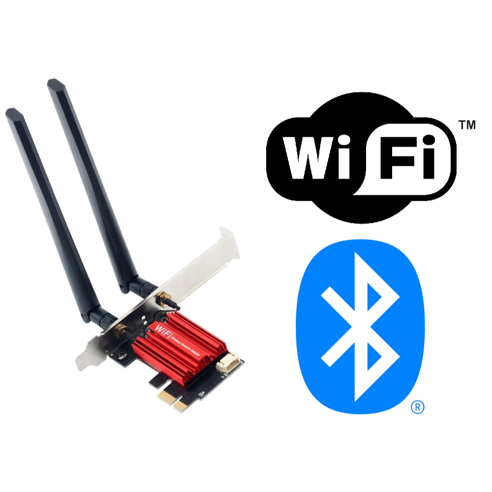 Adaptador de Rede Fenvi AC1200 PCI-E Dual Band Wi-Fi 2.4GHz + 5GHz + Bluetooth | Alta Velocidade | Windows 7/8/10/11