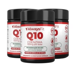 Coenzima Q10 AlwaysFit | Ubiquinona + TCM + Vitamina E 100mg | 60 Cápsulas - 3 Unidades