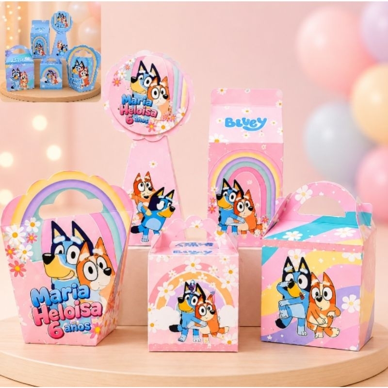 PEGUE E MONTE - LEMBRANCINHA PERSONALIZADA BLUEY ROSA OU AZUL/LEMBRANCINHA DE ANIVERSÁRIO