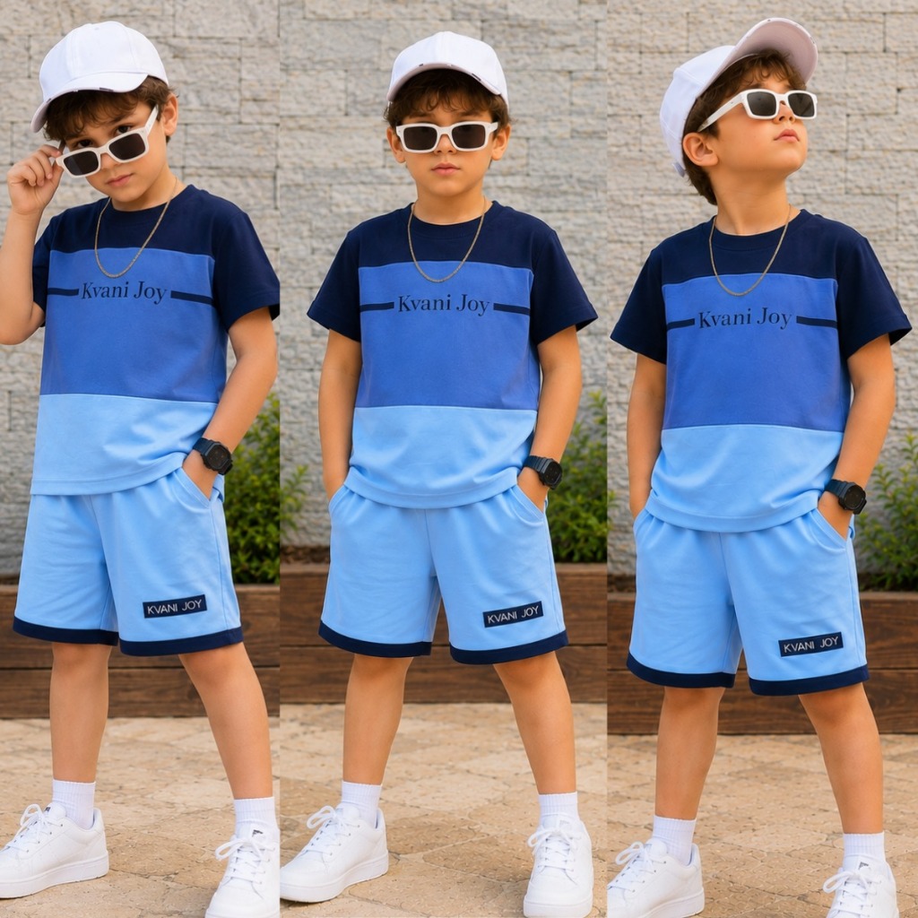Kit Bermuda e Camiseta Menino Infantil - Conjunto para Criança Masculina - 2 a 12 anos