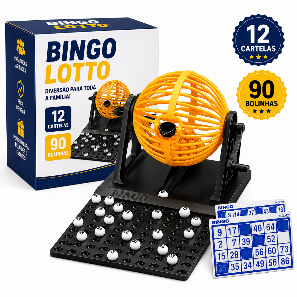 Jogo De Bingo 90 Números Completo Globo Cartelas Completo