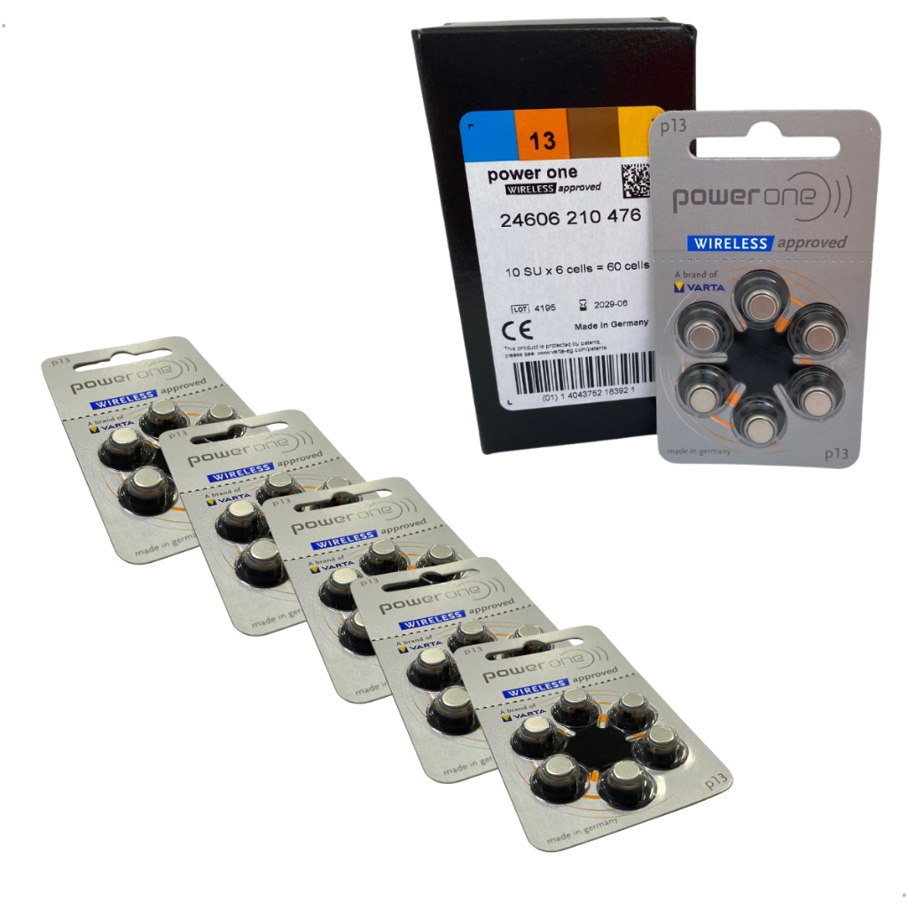 Pilha Para Aparelho Auditivo 13 Pr43 - Extra PowerOne 60 Unidades