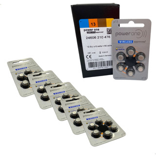 Pilha Para Aparelho Auditivo 13 Pr43 - Extra PowerOne 60 Unidades