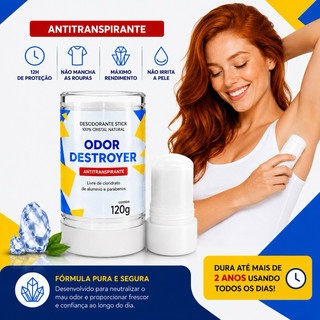 DESODORANTE CRISTAL NATURAL 120G TIPO ALVA STICK VEGANO SEM ALUMINIO ORTHO PAUHER