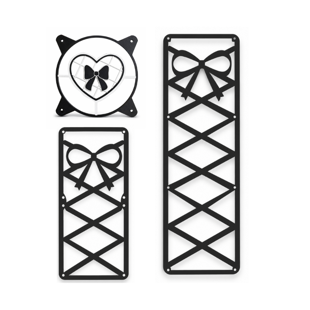 Kit Capa para Ventoinha Fan Water Cooler Grade Fan Laço Cute 120 240 360 mm PC Gamer Acessório Proteção Cooler