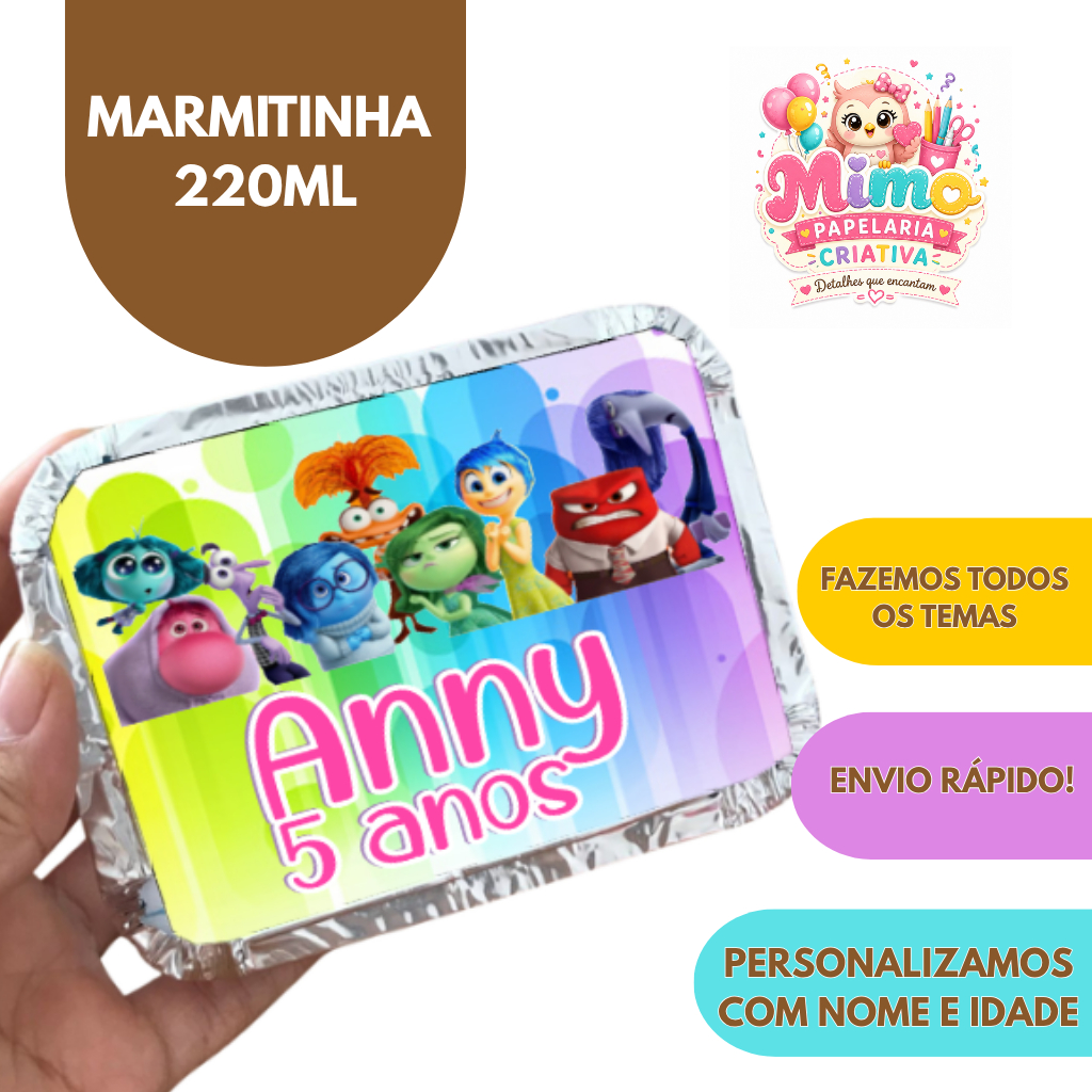 Marmita personalizada Divertidamente / personalizados / kit marmita / lembrancinhas de aniversário / festa infantil