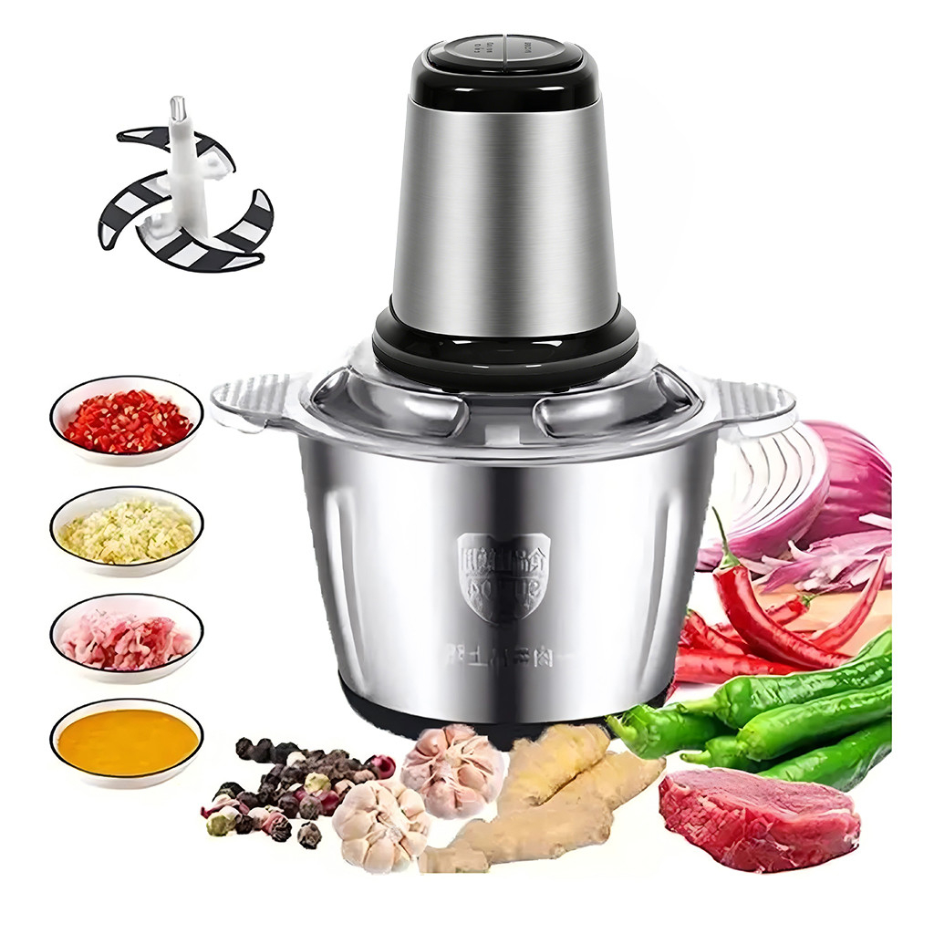 2 Litros Picador Triturador De Alimentos Carne Mixer Elétrica Processador Cozinha Envio Imediato
