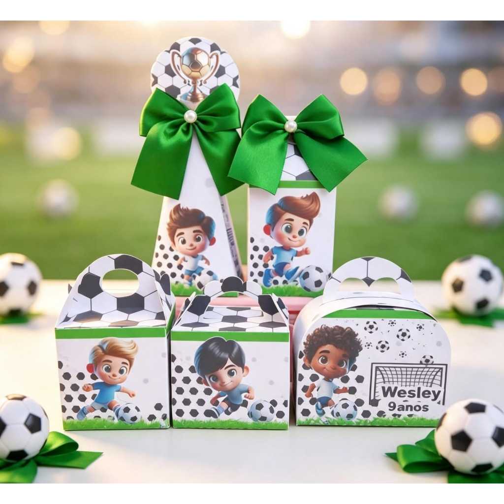 (PEGUE E MONTE) Kit Festa FUTEBOL Personalizado  Lembrancinhas e Caixinhas para Festa Infantil