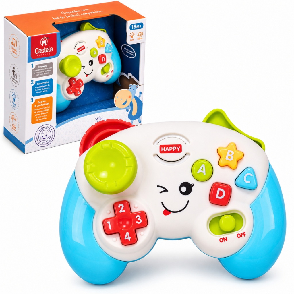 Brinquedo Controle Videogame Interativo para Bebês - Castela