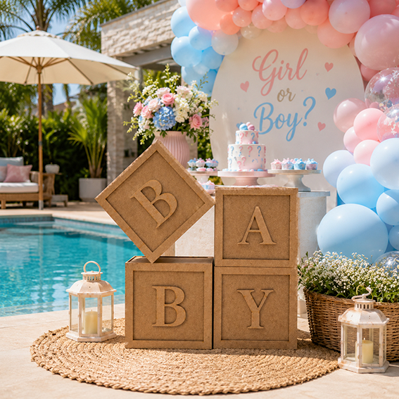 Kits Peq | Med | Grande Cubos Baby Decoração para Chá de Bebê Chá Revelação Festa de Aniversário
