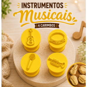 Kit 4 Carimbos Instrumentos Musicais