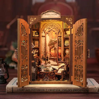 Kit Cantinho de Livros Book Nook – Miniatura DIY para Adultos e Adolescentes _ Casa em Miniatura, Bi