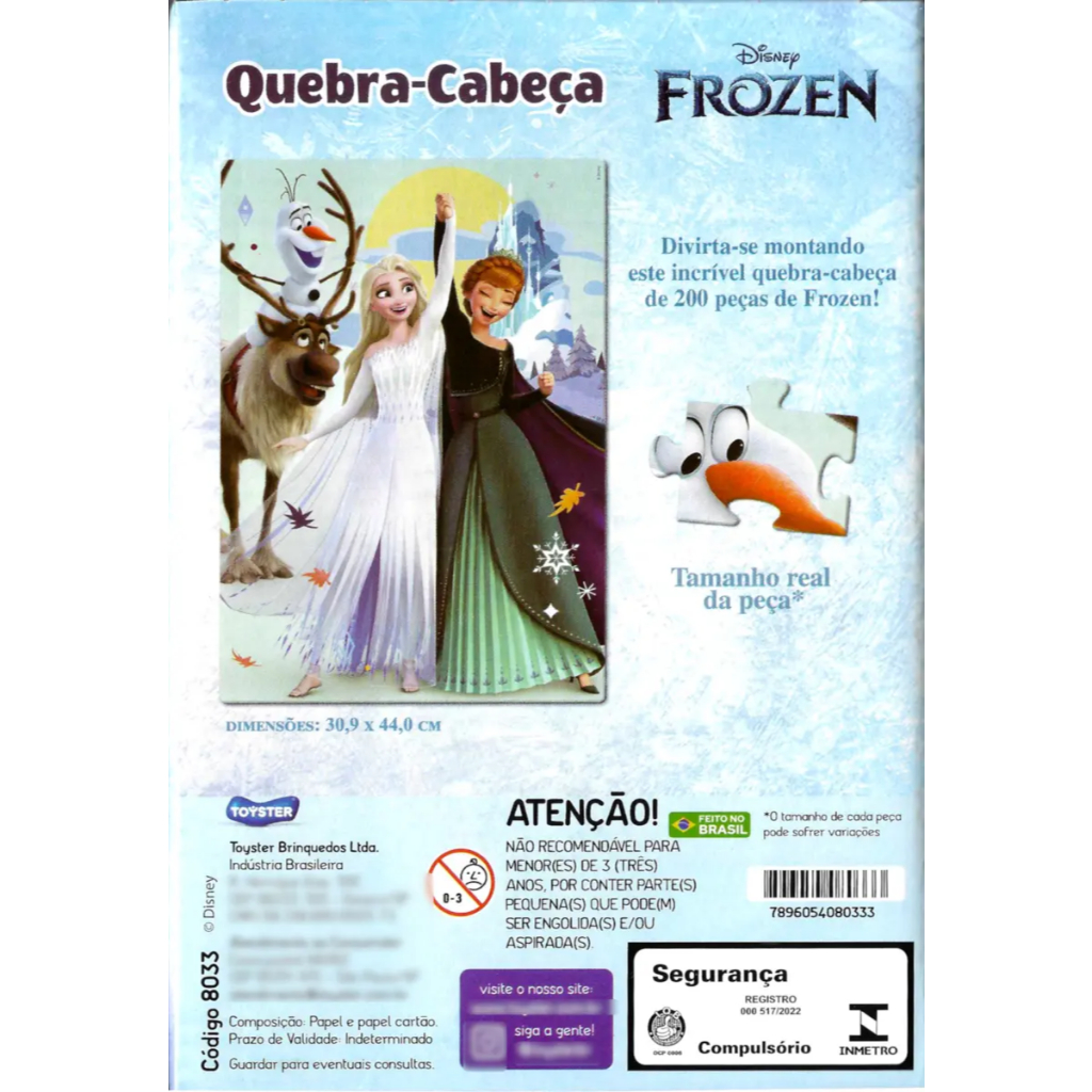 Quebra cabeça Disney Frozen 200 Peças - Toyster 8033 · foto 2
