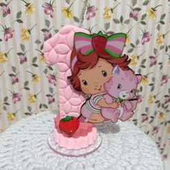 Vela de Aniversário da Moranguinho Baby para Decoração de Festa Infantil /pronta Entrega