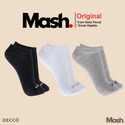 Kit Com 3 Pares de Meias Sport Mash Cano Curto em Algodao Unissex Para Corrida Caminhada