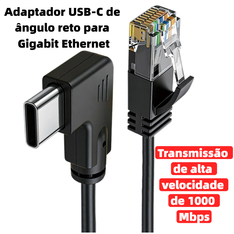 Cabo adaptador USB C para RJ45 suporta cabo Ethernet Gigabit tipo C para RJ45 MWI-013