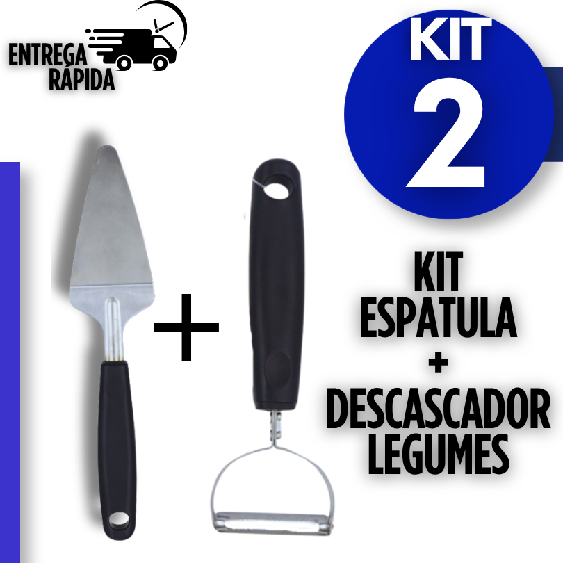 Kit Espátula Flexível + Descascador de Legumes Utilidades Casa