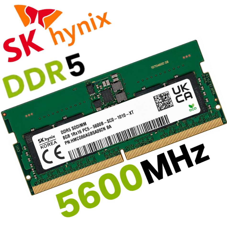Memoria Ram DDR5 8GB 5600MHZ 4800MHZ SK HYNIX/SAMSUNG/ZILIA/CRUCIAL 1RX16 SODIM