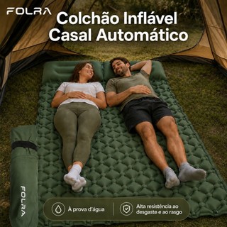 Colchão Inflável Casal Automático FOLRA Sleeping Pad Para Acampar Portátil Ar Livre Externo 190x120x5cm