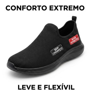 Tênis Feminino Caminhada Tênis Meia Masculino Calce Fácil Confortável flexível Antiderrapante